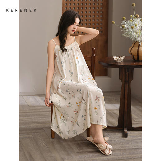 可人儿小众设计师新款泡泡绵女士睡衣夏季少女睡裙可外穿家居服 商品图2