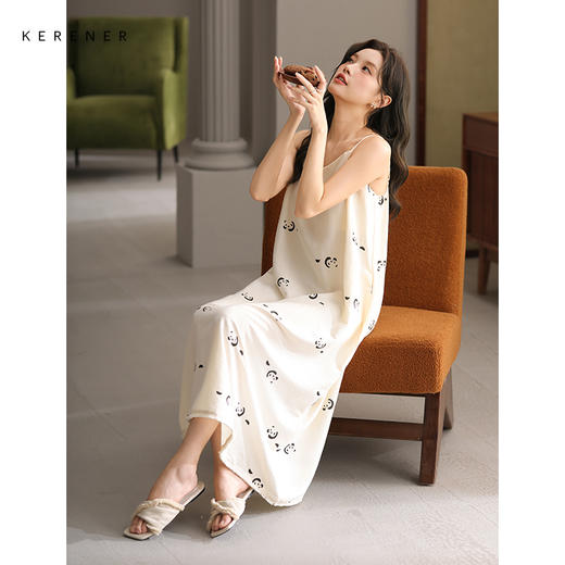 可人儿小众设计师泡泡绵女士睡衣夏季少女睡裙可外穿家居服 商品图2