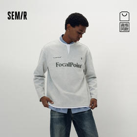 [商场同款]森马长袖T恤男拼接假两件情侣装2025秋季新款印花上衣