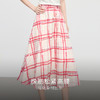 【07/23新品】熙世界气质红色格纹半身裙女夏季新品小个子松紧高腰显瘦a字伞裙 商品缩略图1