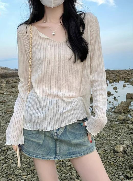 法式微透木耳边罩衫｜慵懒随性中带着一丝纯欲，谁穿谁好看 商品图8