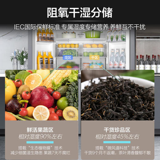 海尔（Haier）531升十字对开四开门家用电冰箱制冰风冷无霜一级能效变频节能家电国家补贴20%BCD-531WGHTD59SHU1 商品图5