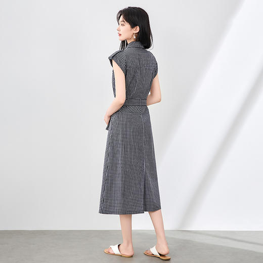 「高货wl」全新升级【铂金会员358/天猫479/差价121】(71055)洛诗琳法式系带格子无袖连衣裙2025夏季新款收腰显瘦裙子 商品图1