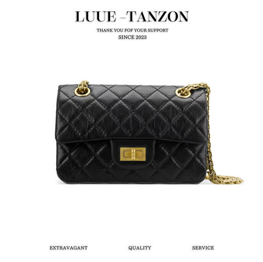 香奈儿-复刻2.55正品皮 黑金 意大利【Montebello】原厂胎牛皮（LZ） 商品图0