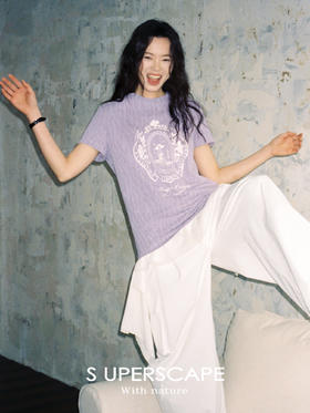 素舶 棉混纺柔软透气多色宽松印花短袖T恤上衣SUPERSCAPE