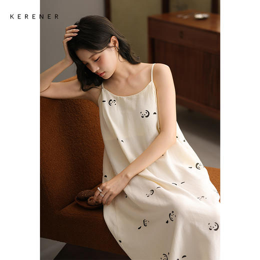 可人儿小众设计师泡泡绵女士睡衣夏季少女睡裙可外穿家居服 商品图3