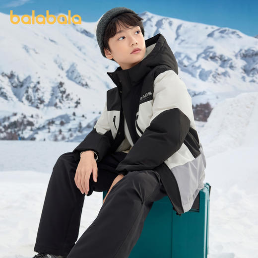 巴拉巴拉儿童羽绒服男童加厚保暖外套舒适宝宝上衣撞色酷冬季时尚 商品图0