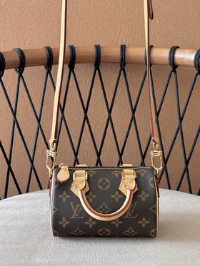 GZ124-驴家Speedy Nano 经典老花枕头包单肩斜挎手提包 迷你（GZ*MM）