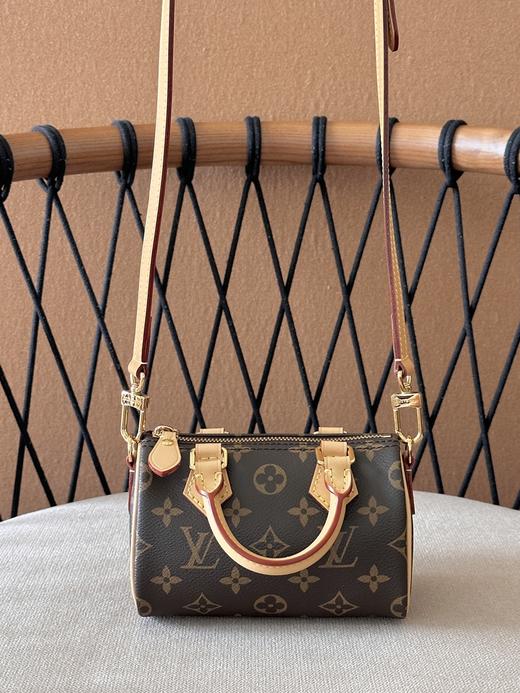 GZ124-驴家Speedy Nano 经典老花枕头包单肩斜挎手提包 迷你（GZ*MM） 商品图0