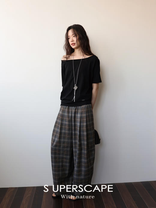 【明星同款】素舶新疆棉7A抗菌柔软透气不变形一字领短袖T恤 商品图4