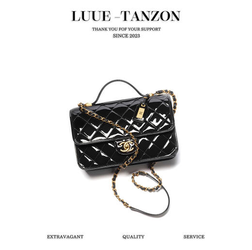 香奈儿-22k 漆皮手柄邮差包 ！中号（LZ） 商品图0