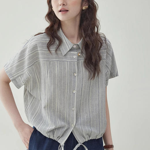 裁缝学苑AQ511复古抽绳连肩短袖衬衫纸样女装短款上衣小衫样板 商品图4