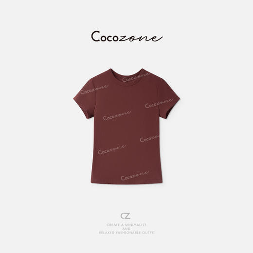 COCO ZONE 刘一一 圆领短袖松弛感简约通勤风短袖T恤 CD2A1606 商品图2