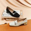 【静音系列】千百度粗中跟乐福鞋女扣饰羊皮深口单鞋A25487502 商品缩略图1