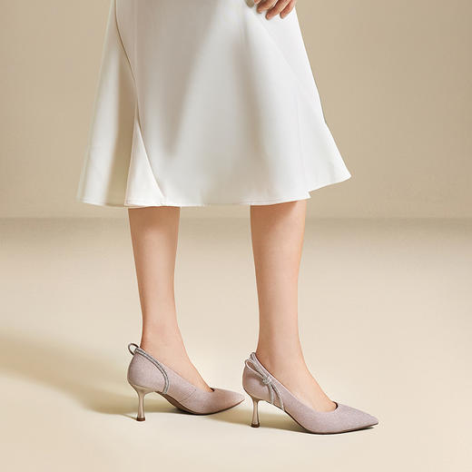 千百度水钻婚鞋女高跟鞋尖头新娘鞋婚纱单鞋A25457752 商品图2