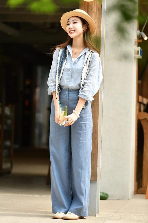 【高品质私服】【IC粉紫色/浅蓝色苎麻平纹布衬衫】柔和亲肤，版型宽松不垮、藏肉显瘦、弧形下摆灵动G1477/G1485-CC【无标出货 介意慎拍】 商品图6