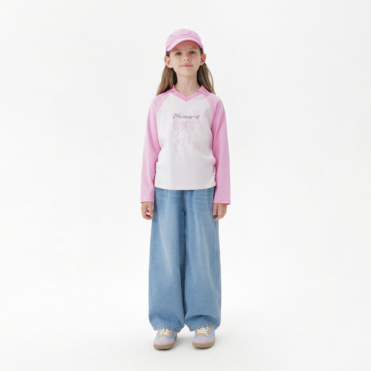 马克珍妮男女童复古百搭牛仔香蕉裤儿童裤子2025年秋装新款551385 商品图2