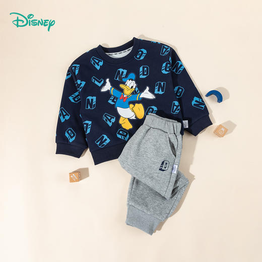 迪士尼宝宝卫衣套装2025新款儿童长袖上衣长裤春秋季男宝宝两件套ZD3ET035 商品图7