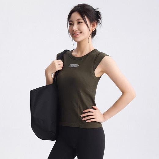Gymicon能量符号 春夏新款无缝一体织瑜伽服裸感紧身跑步运动背心固定罩杯健身上衣YABX2501 商品图4
