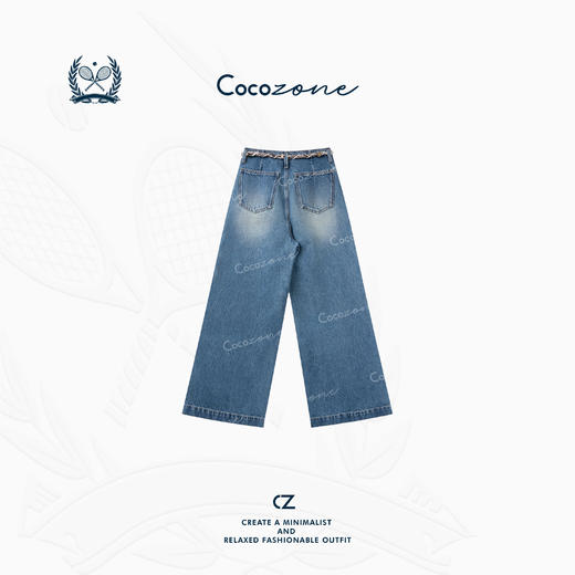 COCO ZONE 刘一一 “丝巾牛”100棉老钱风休闲牛仔裤 CD2A1634 商品图1