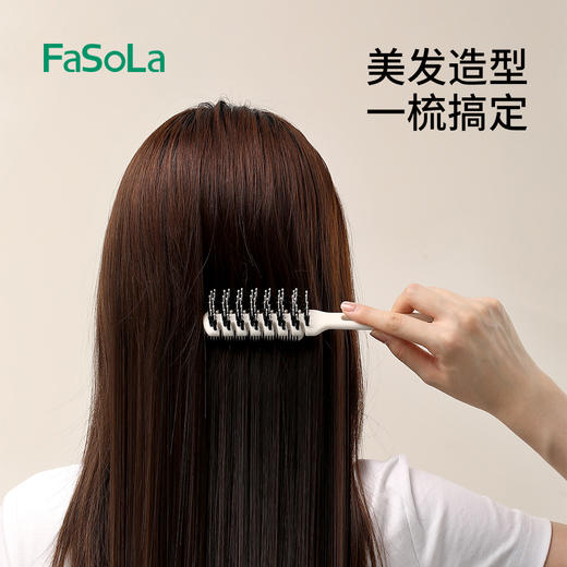 Fa So La 双排波浪齿卷发梳按摩梳不打结蓬松梳理发店防静电保护卷发造型梳 商品图2