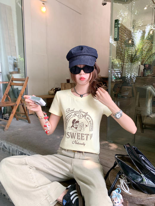 <曾小咸推荐>趣味印花修身短款短袖T恤 日常99.99/件 立减60 秒杀39.99/件！！ 商品图11