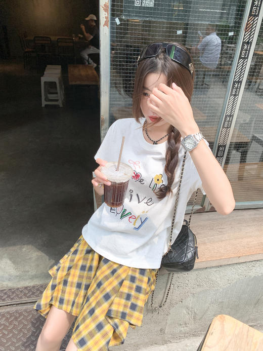 【110元任选2件】最后一波现货！刺绣彩色字母短袖T 商品图7