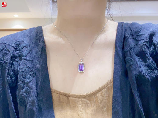 紫水晶香水瓶吊坠，925银镶 商品图5
