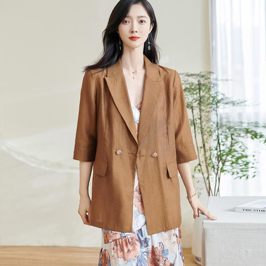 米思阳2026春季新款时尚天丝七分袖外套薄款通勤宽松上衣女0808 商品图5