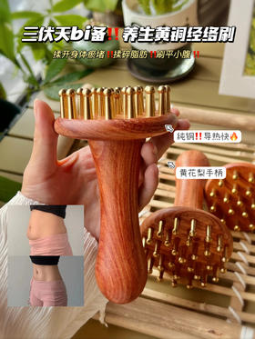 🔥美妆达人都在抢 😱【花梨木升級29齿黄铜经络刷】导热渗透双效🈴一‼️