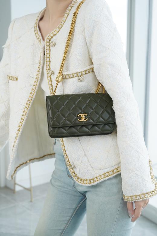 香奈儿 22k 正品皮 小金柱 调节扣woc包（LZ） 商品图5