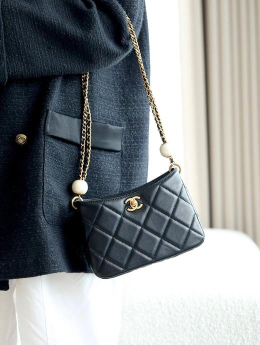 BT292 香奈儿24S珍珠调节扣hobo包 黑色（BT*MM）7.22直播款 商品图7