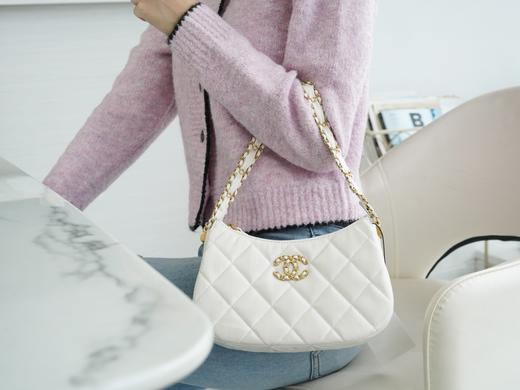 香奈儿 23K19 hoho 腋下包 大号/小号 白色（LZ） 商品图7