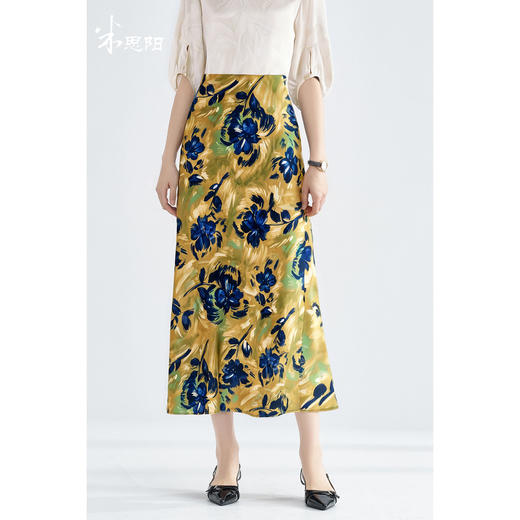 剩S/M/L/XL 米思阳2025夏季新款法式油画风碎花半身裙时尚通勤气质裙子女2130 商品图0