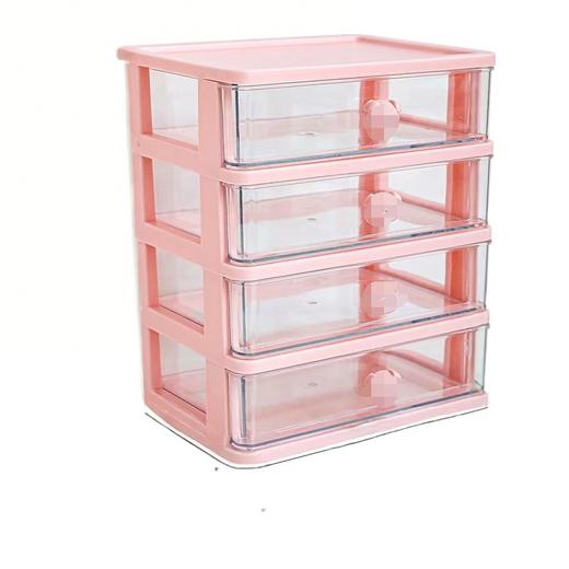 可可奶透明四抽收纳箱 商品图0