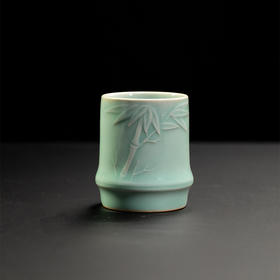 雷慧仙青瓷竹节杯 粉青 主人杯