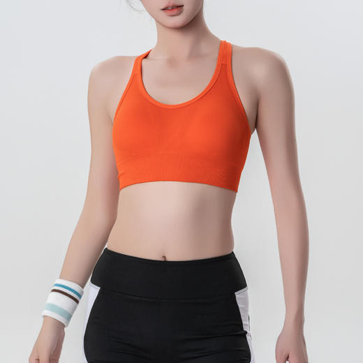 Gymicon能量符号 中强度跑步防震运动内衣女一体式固定胸垫细肩带交叉运动美背文胸YAWX2538 商品图2