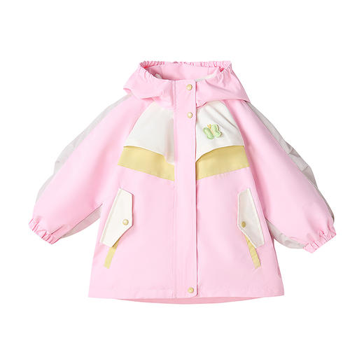 笛莎Deesha 童装女童外套2025冬新款女童甜美撞色连帽外套 商品图4