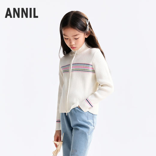 女童立领棉线开衫秋季新款安奈儿童装EG534541 商品图1