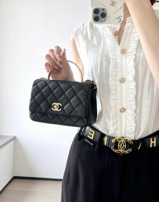 香奈儿 25s春夏 金属手柄口盖小号手拿斜挎包（LZ） 商品图2