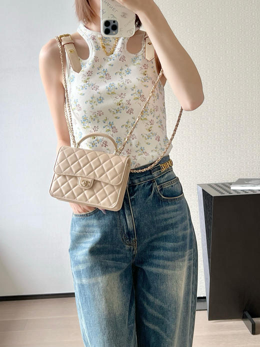 香奈儿 25P春夏 多功能背包杏色（LZ） 商品图2