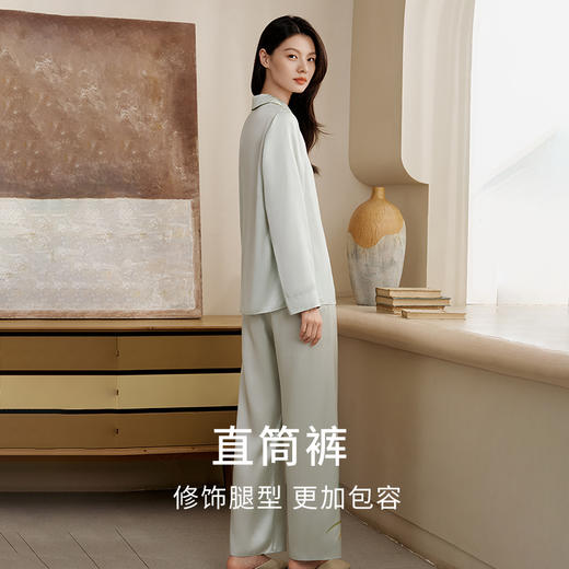 金三塔敦煌联名重磅真丝睡衣女100%桑蚕丝印花宽松衣裤套家居服 YSFFC205 商品图3