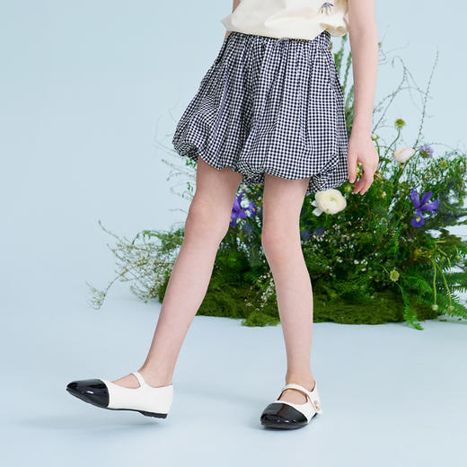 mettekids儿童T恤2025夏季新款女童洋气上衣格子短裤中大童套装 商品图3