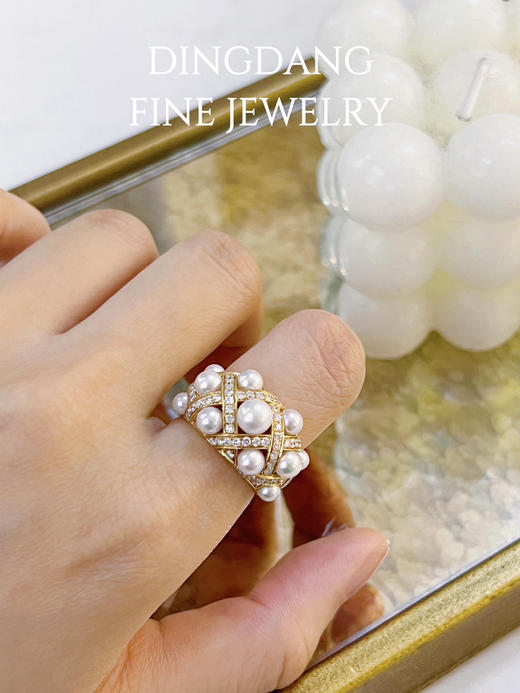 极光akoya珍珠  D1.06钻石戒指 商品图3