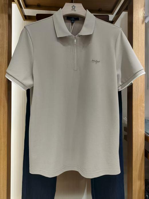 梦特娇男装2025夏款翻领刺绣短袖 商品图1