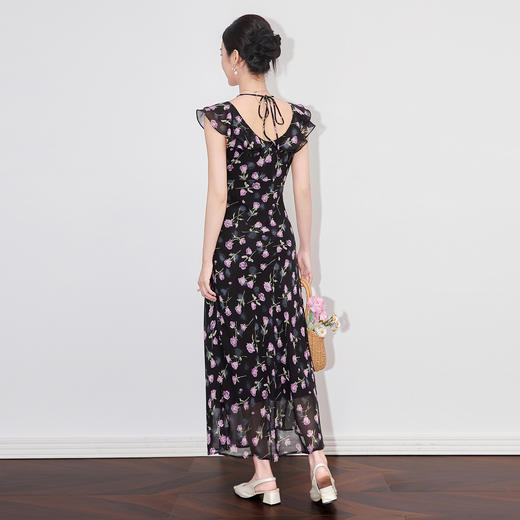 「高货wl」全新升级【铂金会员321/天猫429/差价108】(90028)洛诗琳法式浪漫印花裙2025夏季设计感收腰显瘦连衣裙女 商品图1