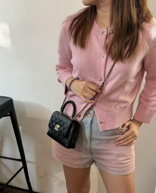 香奈儿 24k 秋冬系列 Mini Cocohandle黑色手拿斜挎包（LZ） 商品图8