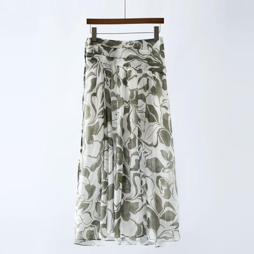 「自」全新升级【铂金会员321/天猫429/差价108】(95217)洛诗琳气质印花半身裙2025夏季新款天丝苎麻高腰显瘦A字裙 商品图0