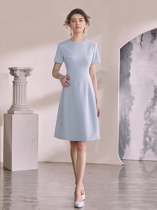 IWY/ 蓝色美容院工作服女高端养生馆名媛气质女神范高级感连衣裙职业装WQ187 商品图4