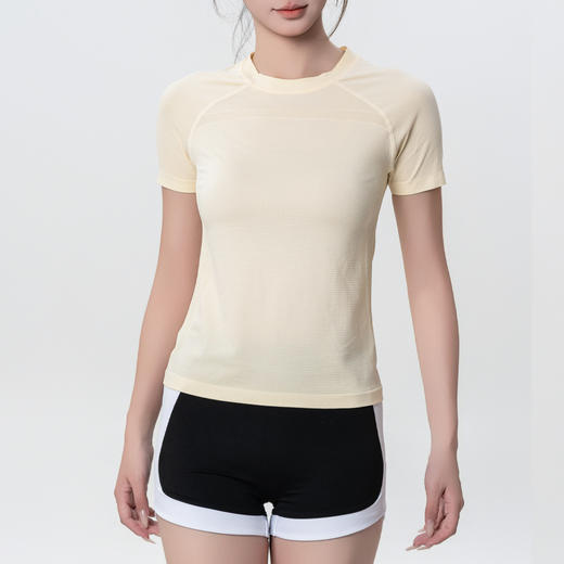 Gymicon能量符号 轻薄防晒冰丝上衣圆领短袖运动速干t恤短袖运动户外瑜伽服女YASY2519 商品图2